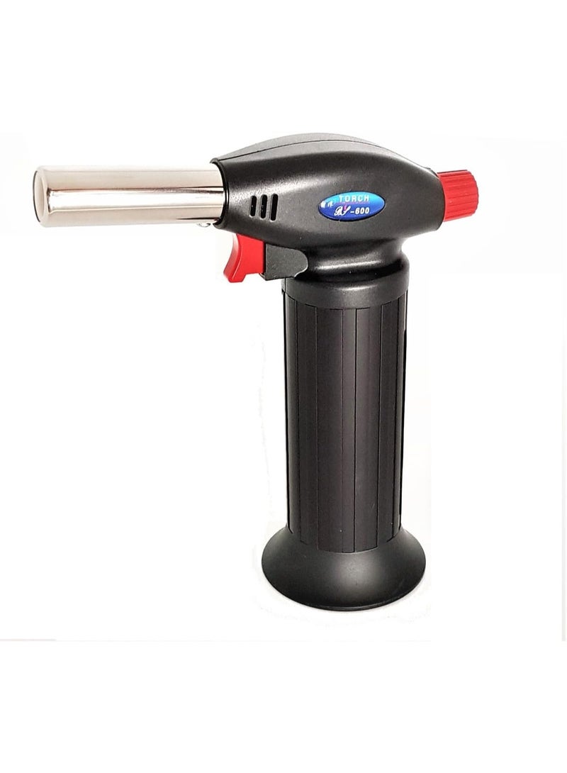 ولاعة شعلة غاز محمولة قوية قابلة لإعادة التعبئة – شعلة غاز متعددة الاستخدامات للطهي في الهواء الطلق وإشعال الفحم – تصميم عملي وآمن وسهل الاستخدام مناسب لرحلات التخييم - Image 1